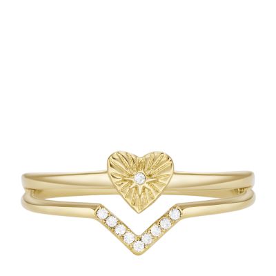

Fossil Outlet Femmes Bague multirang en acier inoxydable doré