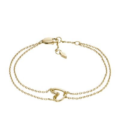 Archival Core Essentials Gold-Tone Brass Chain Bracelet - JOF00972710 -  Fossil