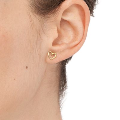 Gold-Tone Stainless Steel Stud Earrings
