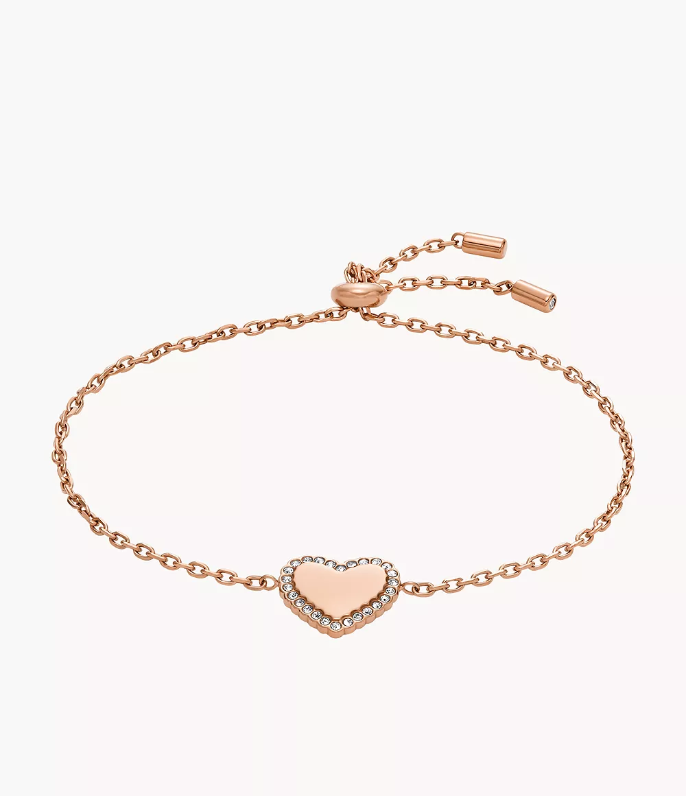 Elliott Rose Gold-Tone Stainless Steel Heart Chain Bracelet  JOF00942791
