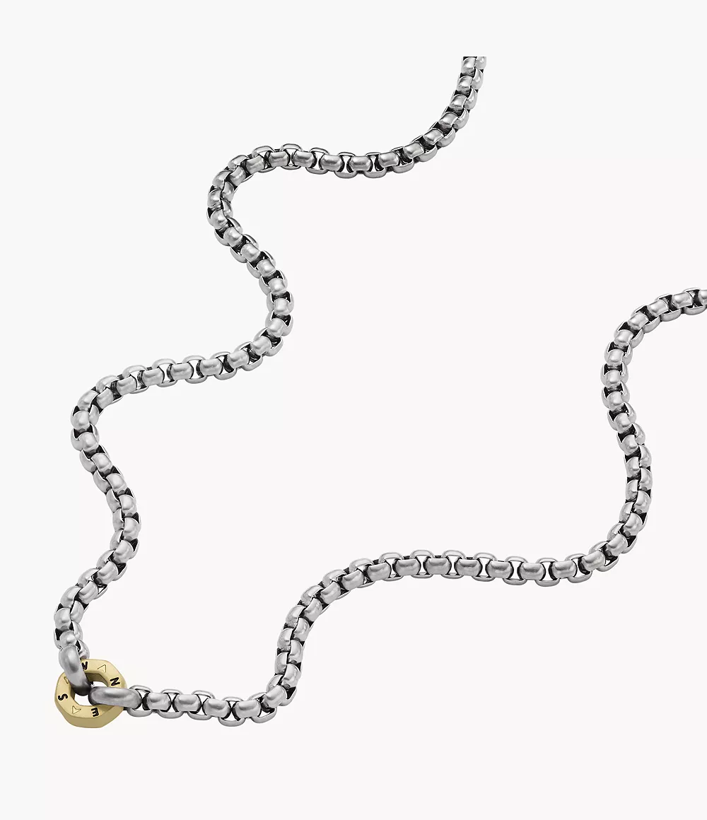 Sawyer Two-Tone Stainless Steel Chain Necklace - JOF00946998 - Fossil