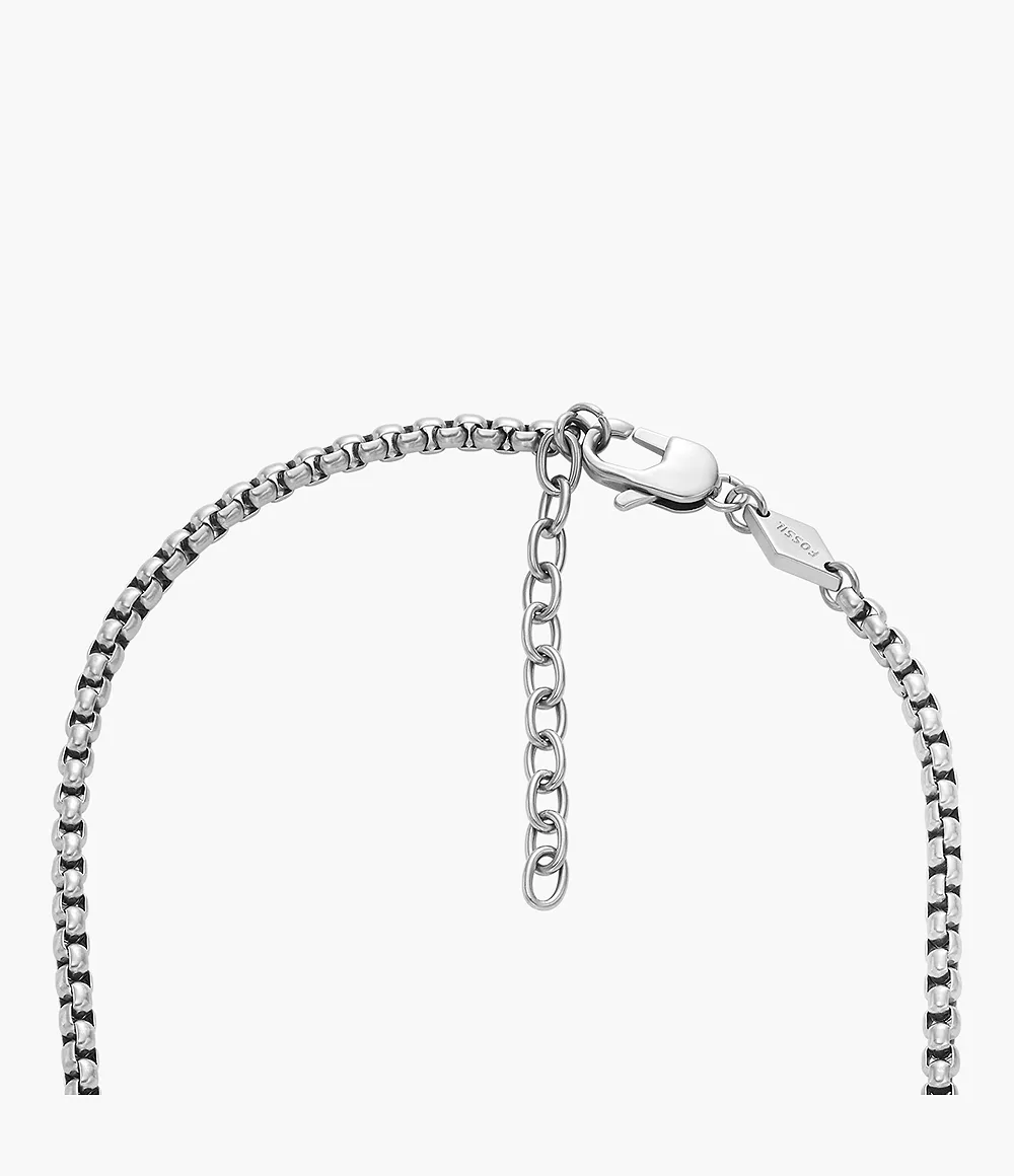 JOF00946998 - Necklace - Two-Tone Stainless Chain Fossil Steel Sawyer