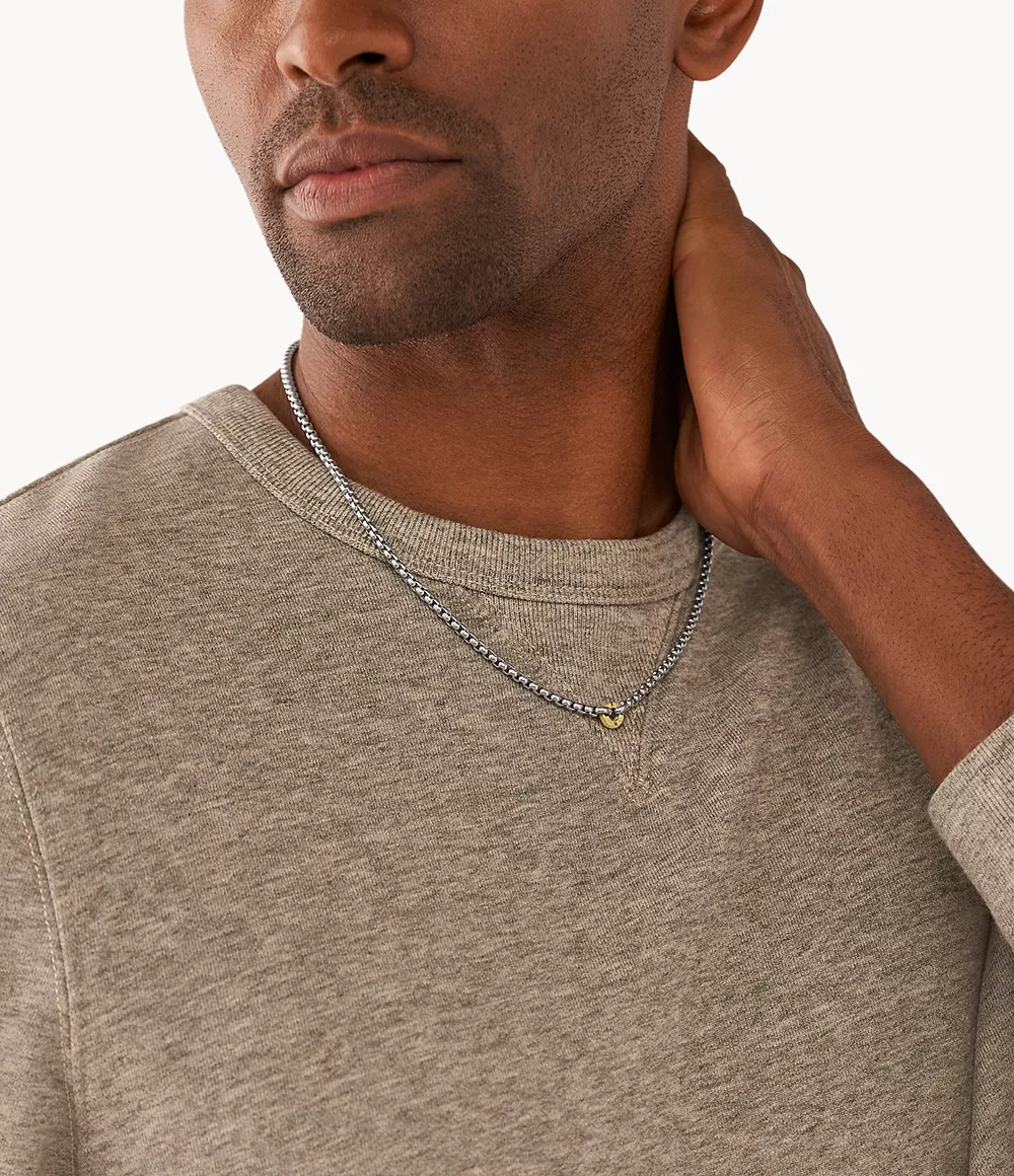 Sawyer Two-Tone Stainless Steel Chain Necklace - JOF00946998 - Fossil