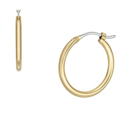 Gold-Tone Stainless Steel Hoop Earrings - JOF00960710 - Fossil