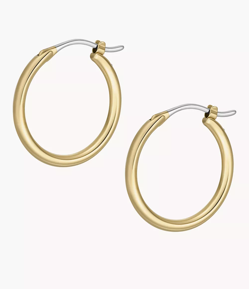 Gold-Tone Stainless Steel Hoop Earrings