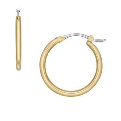 Gold-Tone Stainless Steel Hoop Earrings