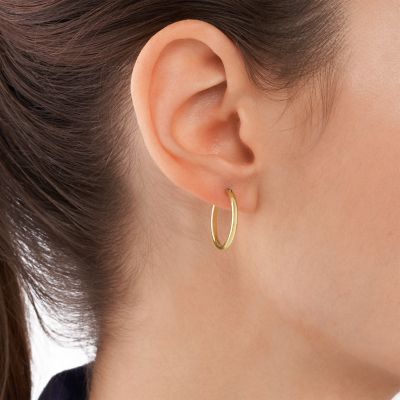 Gold-Tone Stainless Steel Hoop Earrings