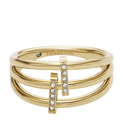 Hazel Icons Gold-Tone Stainless Steel Ring