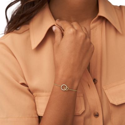Pulsera de cadena Hazel Icons de acero inoxidable en tono dorado