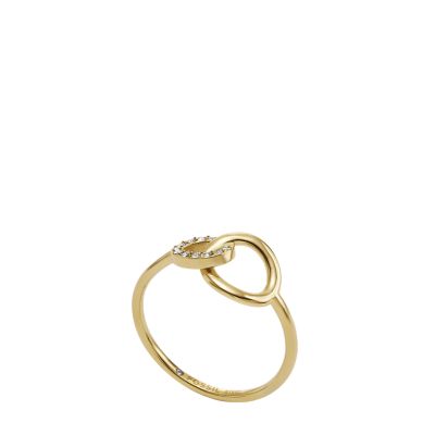 Hazel Icons Gold-Tone Stainless Steel Band Ring