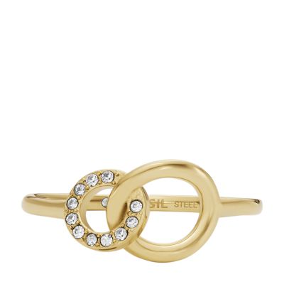 Hazel Icons Gold-Tone Stainless Steel Band Ring