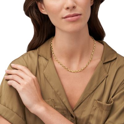 Collier-chaînette en acier inoxydable ton or Archival Core Essentials