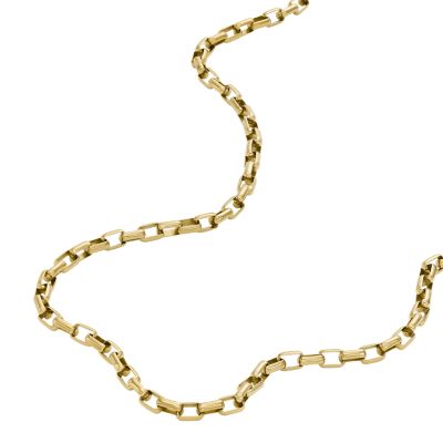 Archival Core Essentials Gold-Tone Brass Chain Bracelet - JOF00972710 -  Fossil