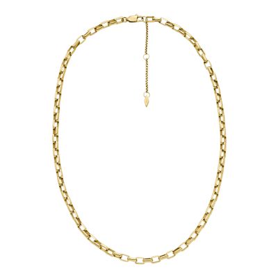 Fossil Outlet Women's Archival Core Essentials Gold-Tone Stainless Steel Chain Necklace - Gold