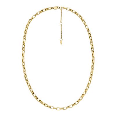 Archival Core Essentials Gold-Tone Brass Chain Bracelet - JOF00972710 -  Fossil