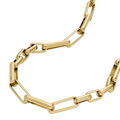 Archival Glitz Gold-Tone Brass Chain Necklace - JOA00827710 - Fossil