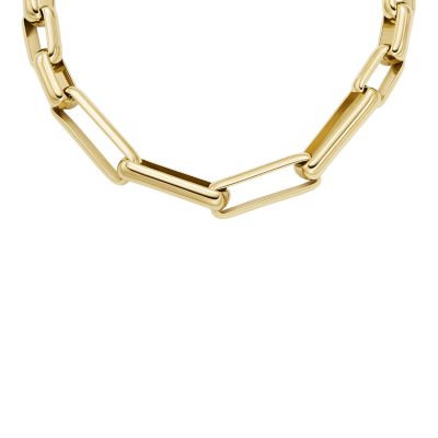 Archival Glitz Gold-Tone Brass Chain Necklace - JOA00827710 - Fossil