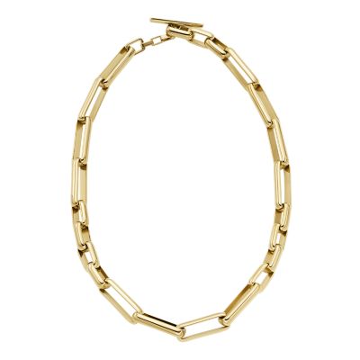 Fossil Outlet Women's Archival Core Essentials Gold-Tone Brass Chain Necklace - Gold