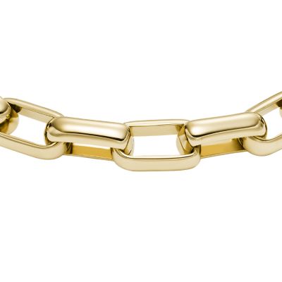 Archival Core Essentials Gold-Tone Brass Chain Bracelet - JOF00972710 -  Fossil