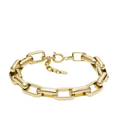 Precious Metal-plated Brass Chain Link Bracelet