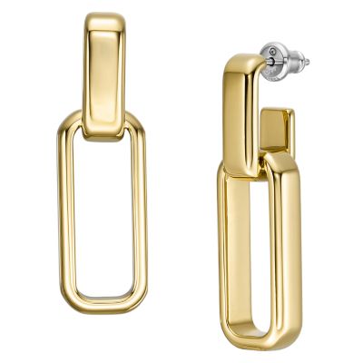 Archival Core Essentials Gold-Tone Stainless Steel Drop Earrings -  JOF00975710 - Fossil