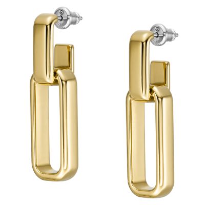 Sutton Golden Icons Gold-Tone Stainless Steel Drop Earrings