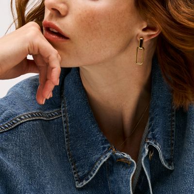 Archival Core Essentials Gold-Tone Stainless Steel Drop Earrings