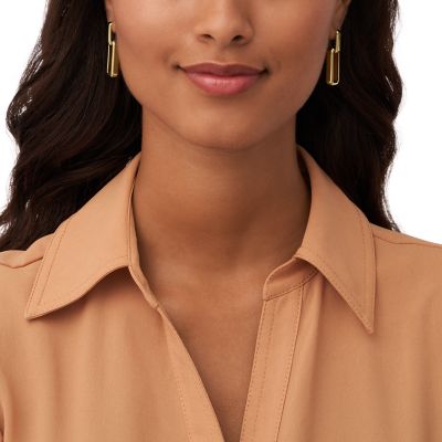 Archival Core Essentials Gold-Tone Stainless Steel Drop Earrings