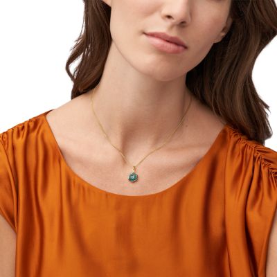 Blue glass online pendant necklace