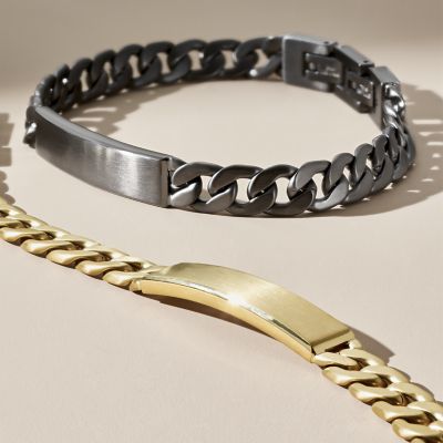 Elliott Gunmetal Stainless Steel Chain Bracelet - JOF01004060 - Fossil