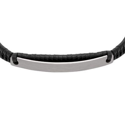 Elliott Black Leather ID Bracelet - JOF01007040 - Fossil