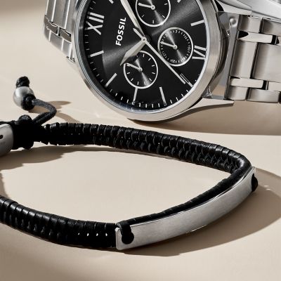 Elliott Black Leather ID Bracelet - JOF01007040 - Fossil