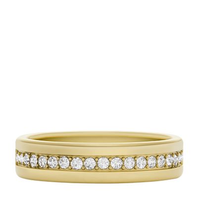 Archival Glitz Gold-Tone Stainless Steel Band Ring  JOF01035710