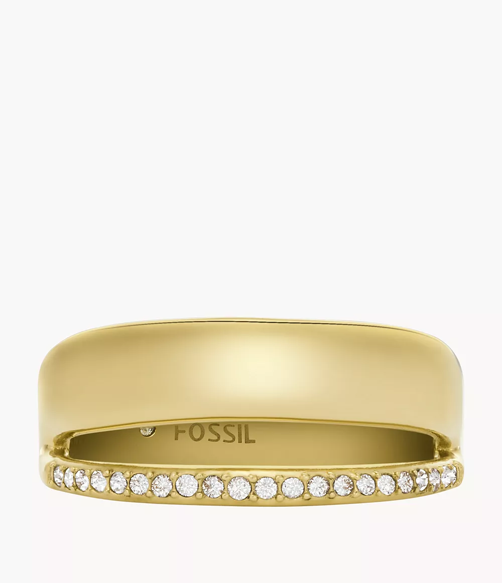 Archival Glitz Gold-Tone Stainless Steel Band Ring  JOF01036710
