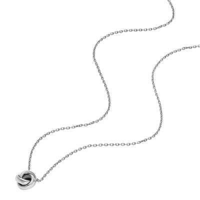 Love Knot Stainless Steel Station Necklace