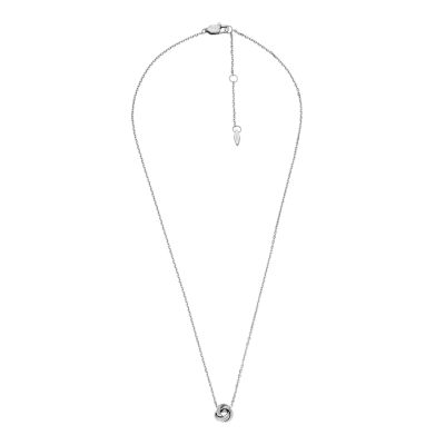 Love Knot Stainless Steel Station Necklace