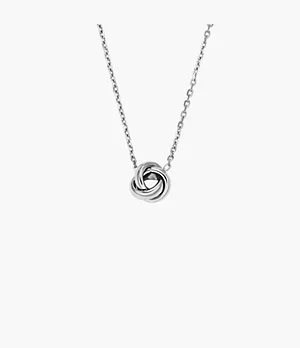 Love Knot Stainless Steel Station Necklace