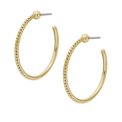 Ear Party Gold-Tone Stainless Steel Hoop Earrings