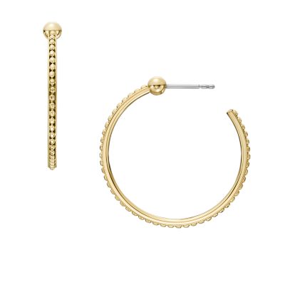 Ear Party Gold-Tone Stainless Steel Hoop Earrings  JOF01061710