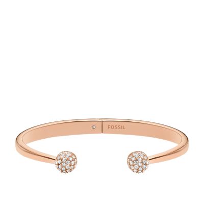 Hazel Glitz Cuff Rose Gold-Tone Stainless Steel Cuff Bracelet