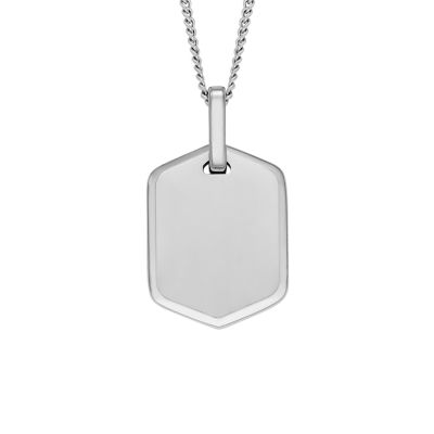 Fossil Outlet Men's Elliott Stainless Steel Pendant Necklace - Silver