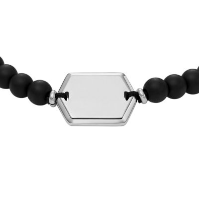 Elliott Black Glass Beaded Bracelet