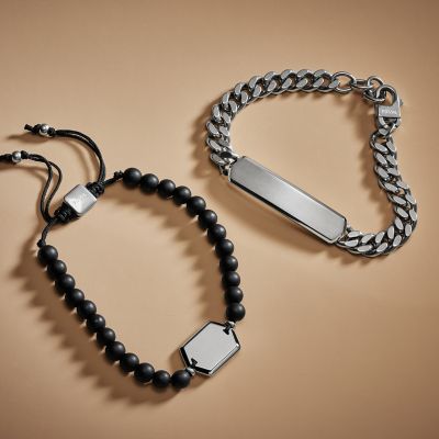 Elliott Black Glass Beaded Bracelet