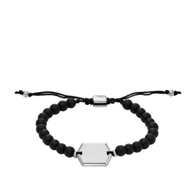 Elliott Black Glass Beaded Bracelet