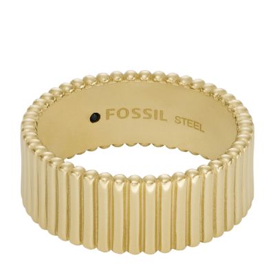Fashion Rings Gold-Tone Stainless Steel Band Ring