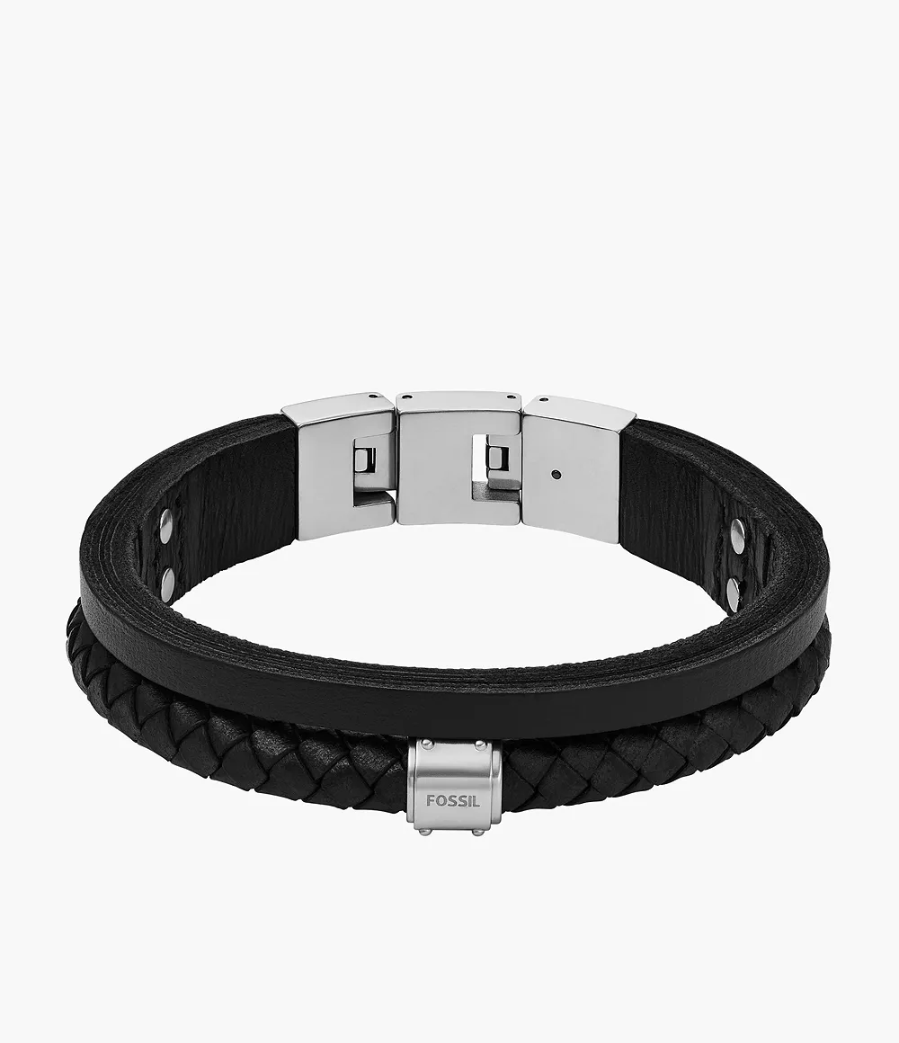 Multi-Strands Black Leather Multi-Strand Bracelet  JOF01078040
