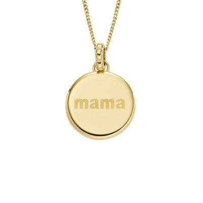 Collier à pendentif à médaillon en acier inoxydable ton or Mothers Day