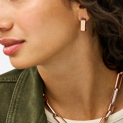 Archival Core Essentials Rose Gold-Tone Stainless Steel Hoop Earrings