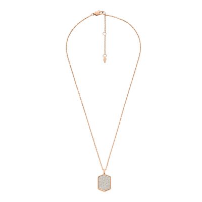 Hazel Hexagon Glitz Paper Pendant Necklace