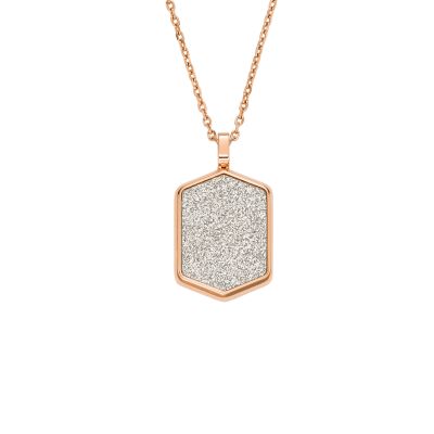 Hazel Hexagon Glitz Paper Pendant Necklace